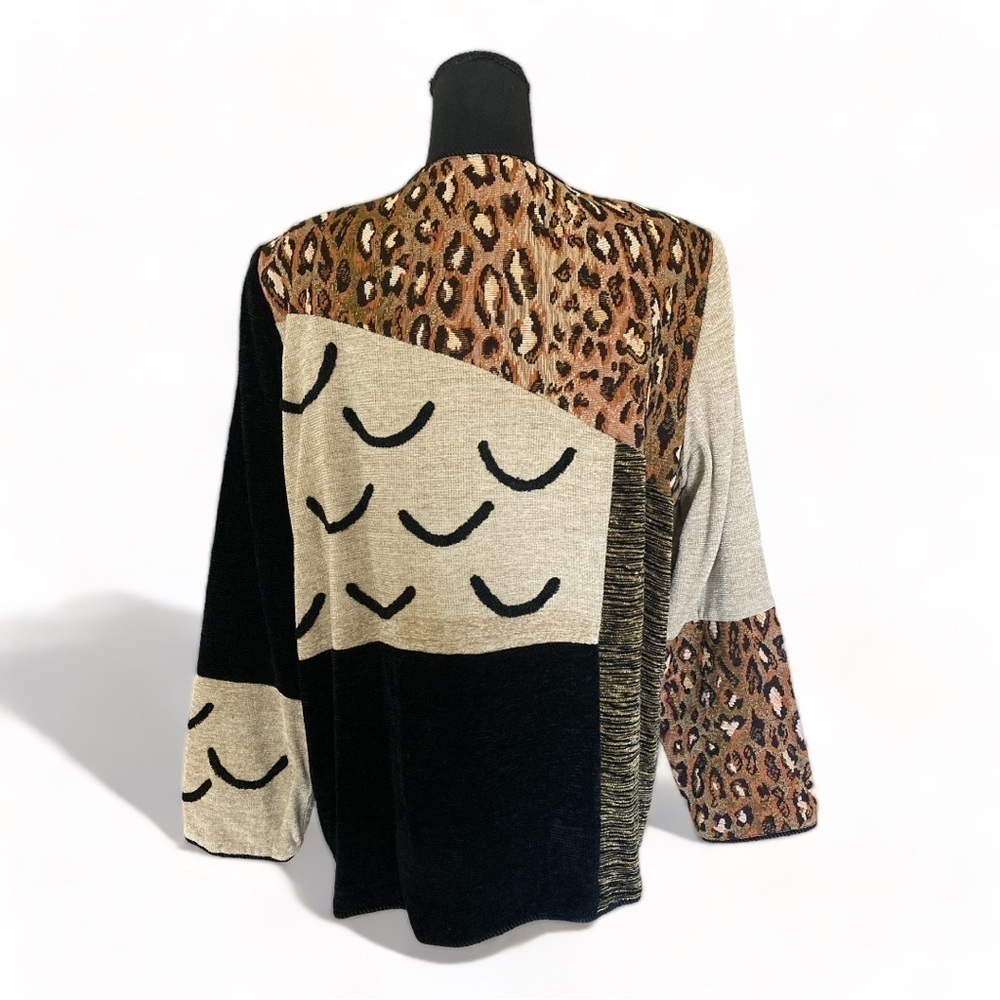 Indigo Moon Patchwork Animal Print Embroidered Ja… - image 3